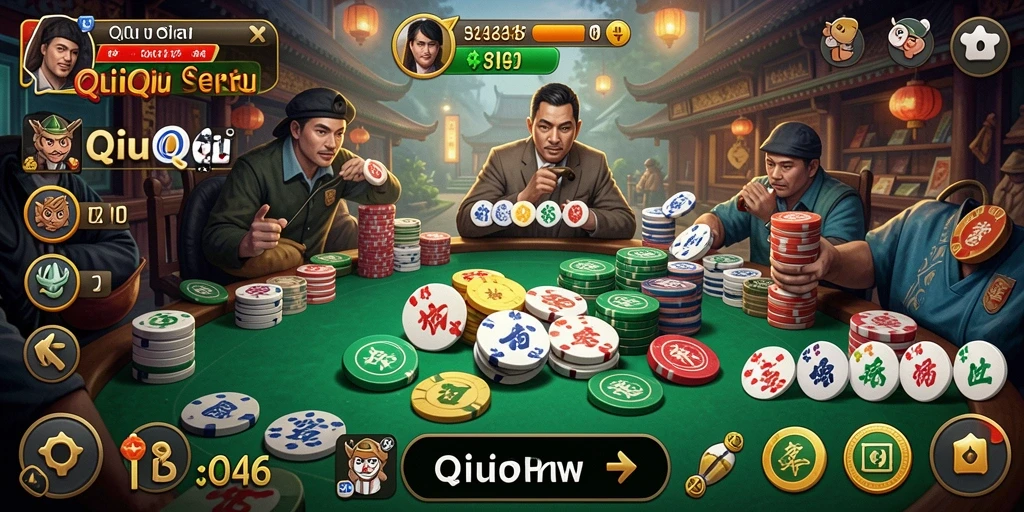 Tampilan gameplay QiuQiu yang seru dan menarik.