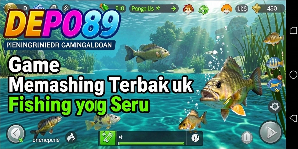 Screenshot gameplay DEPO89 menampilkan aksi memancing yang seru dan mendebarkan.