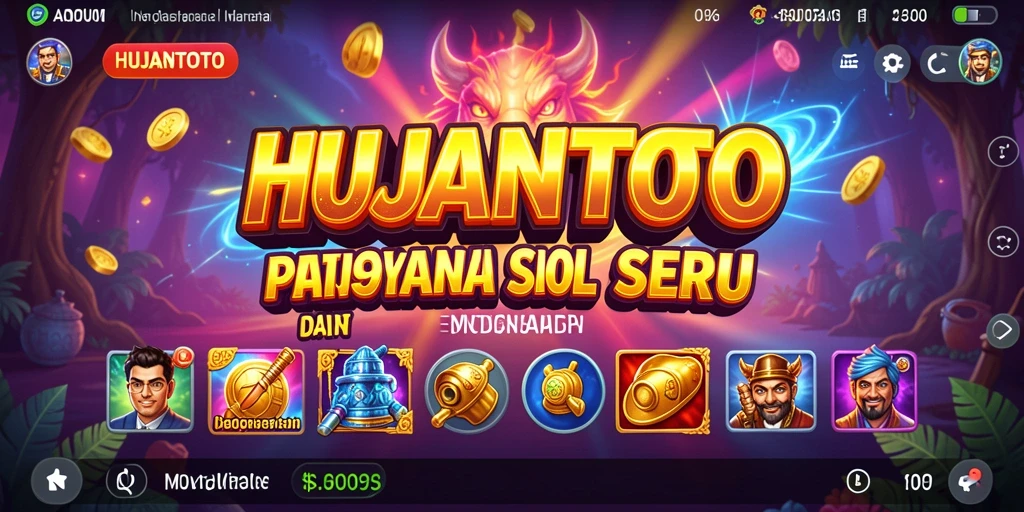 Screenshot gameplay HUJANTOTO menunjukkan momen seru saat memutar slot.