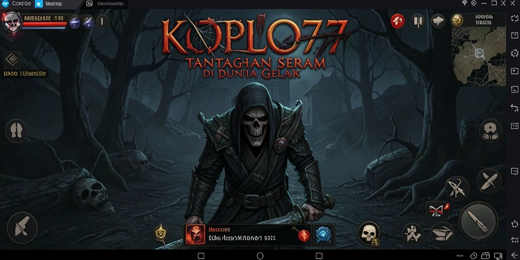 Tangkapan layar permainan KOPLO77 menunjukkan momen menegangkan di area gelap.