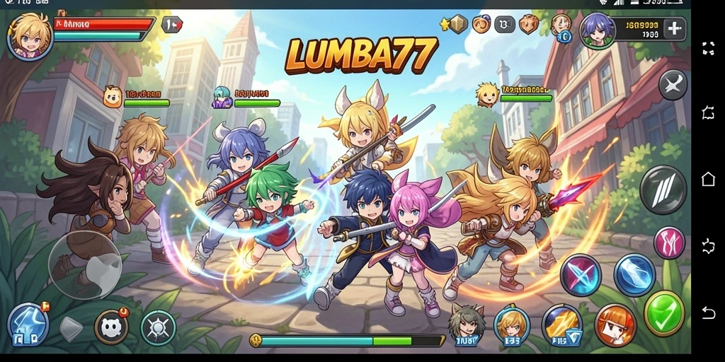 Screenshot LUMBA77 menampilkan aksi karakter Anime yang menegangkan.