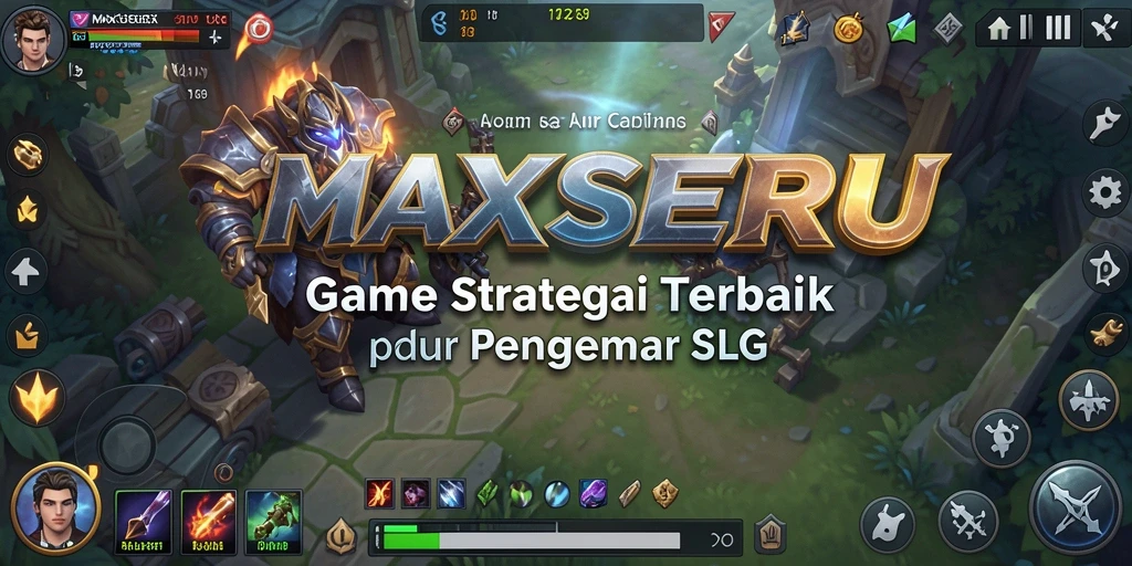 Tampilan gameplay strategis yang mendebarkan dalam MAXSERU.