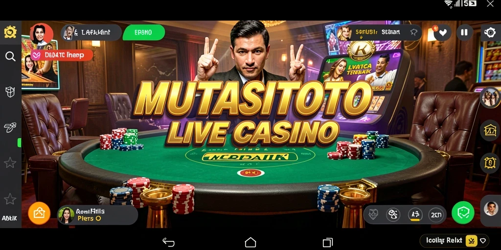 Tampilan gameplay MUTASITOTO yang menampilkan dealer live di meja kasino.