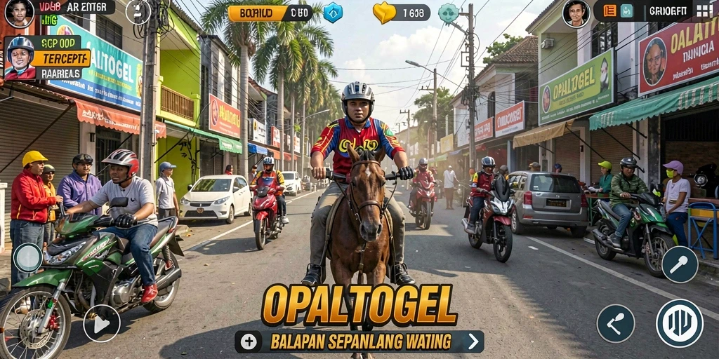 Tampilan gameplay OPALTOGEL dengan balapan yang mendebarkan.