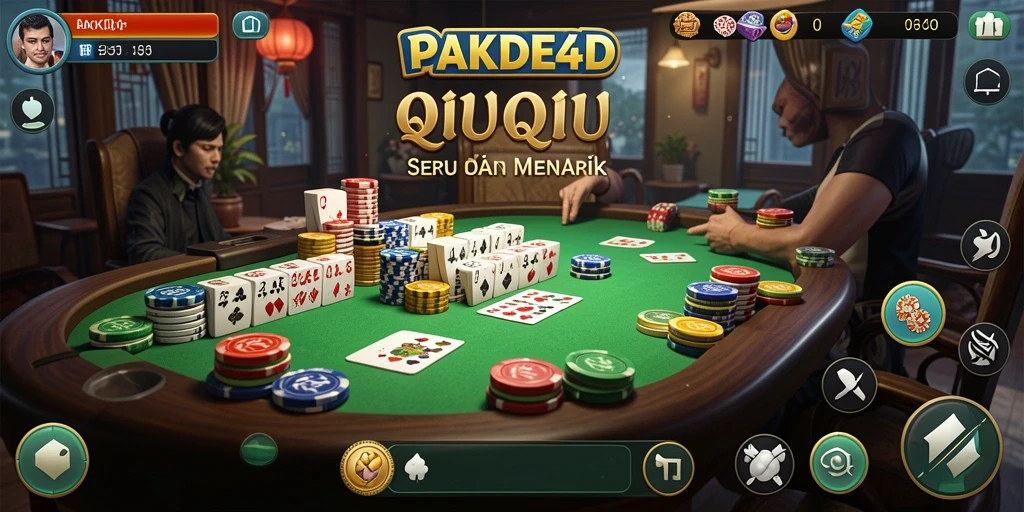 Screenshot gameplay PAKDE4D yang penuh aksi QiuQiu.