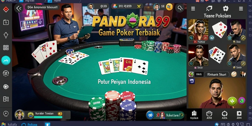 Screenshot gameplay PANDORA99 menampilkan sesi Poker yang seru dan mendebarkan.