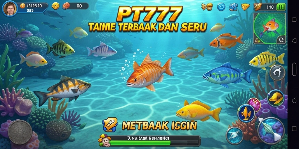 Tampilan gameplay seru dalam PT777 saat menangkap ikan.