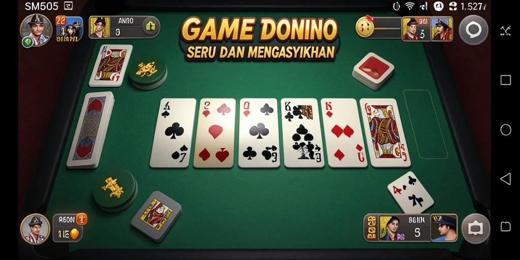 Screenshot gameplay SM605 menampilkan aksi seru permainan Domino.
